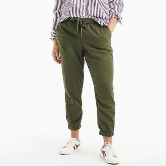 J. Crew Point Sur Seaside Pants Jogger Casual Pants Linen Blend Size 2 Green - Picture 2 of 10